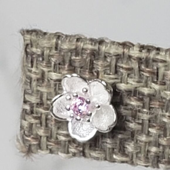 APPLE/CHERRY BLOSSOM Crystal Petite Pierced Post Earrings - Picture 3 of 6